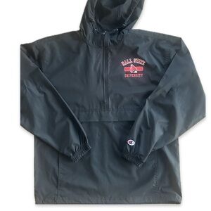 Champion Half-Zip Hoodie with Ball State University Logo - Black